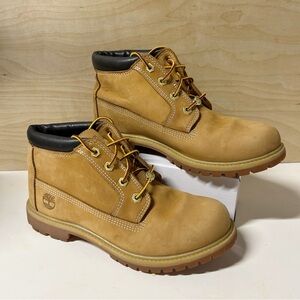 Timberland Nellie Waterproof Leather Chukka Ankle Boots Sz. 9 EUC “Wheat” Brown